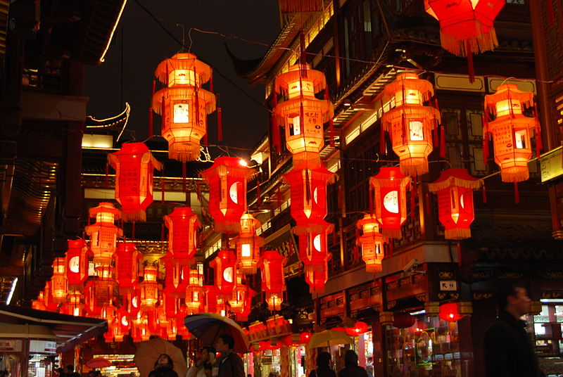 Chinese lanterns in a street