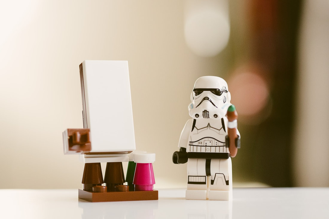 A Lego stormtrooper painting