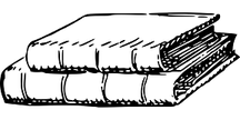 Line drawing of old books