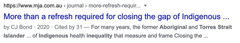 Google search result for an academic article