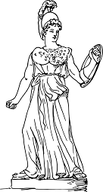 Line drawing of Athena - Ancient Greece assignment help at Inaburra Senior Library