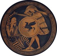 Greek art of a duel between a Greek and a Persian