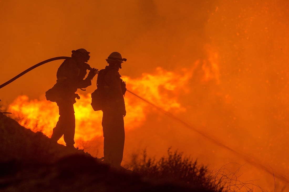 Firefighters fighting a bushfire