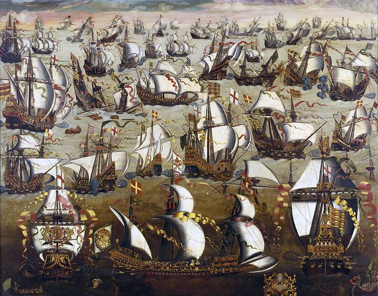 Spanish Armada and English ships