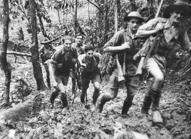 Australian soldiers on the Kokoda track