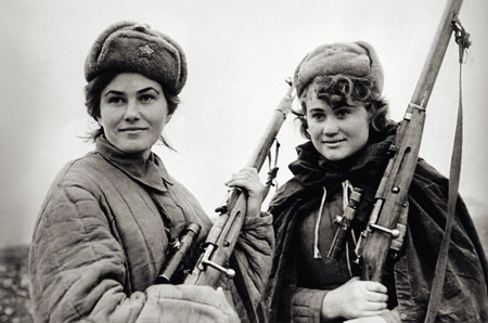 Women in Soviet uniforms