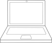 Line drawing of a laptop - Year 12 CAFS research advice