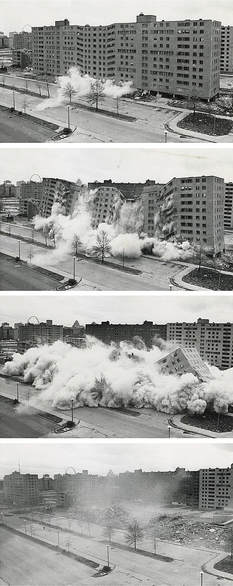 The demolition of the Pruitt-Igoe flats