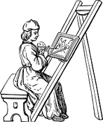 Artist painting - Women in art assignment help at Inaburra Senior Library