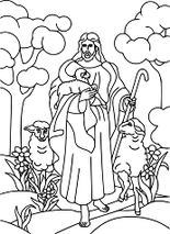 Jesus with sheep