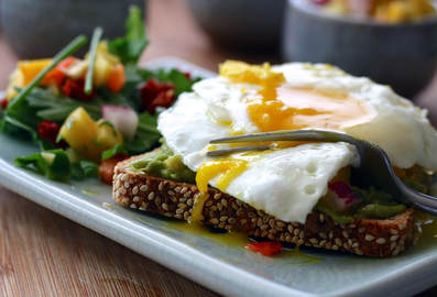 Egg toast and salad