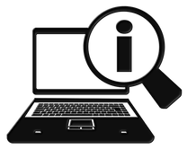 Laptop and information symbol