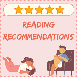 Graphic showing people reading and the words Reading Recommendations