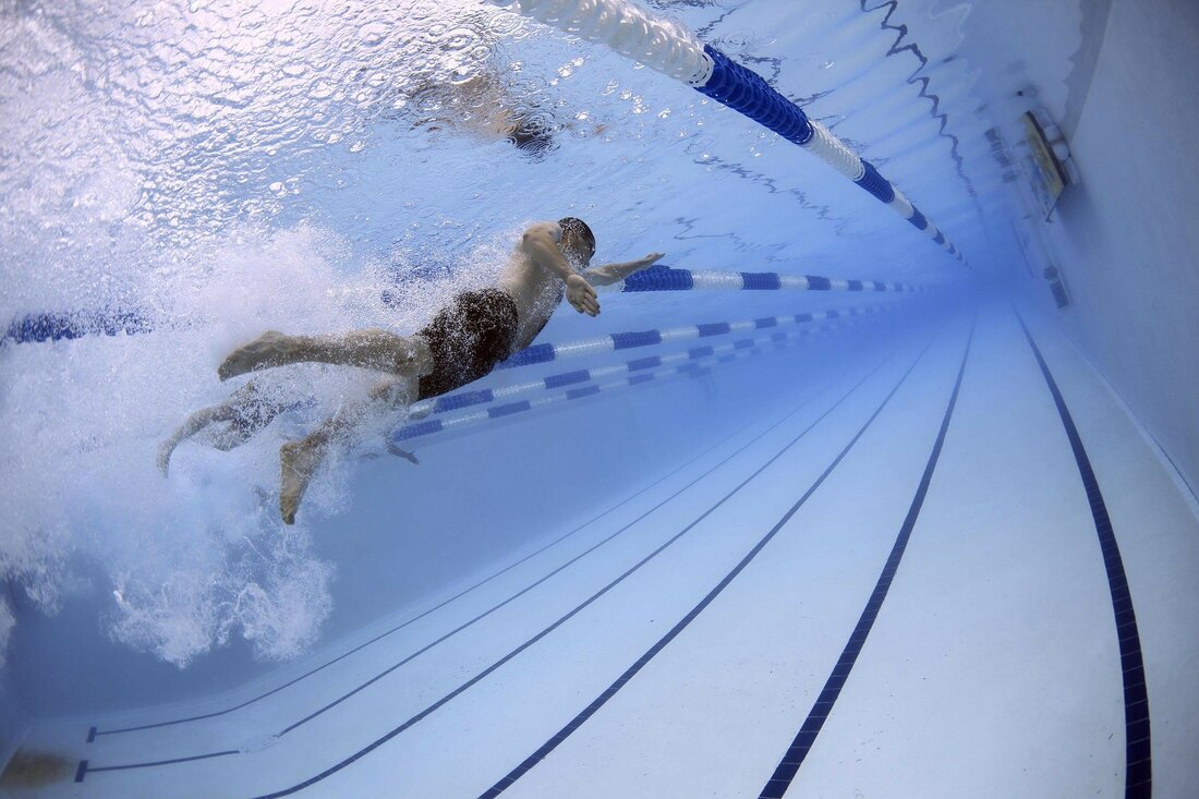 Swimmer in a swimming lane